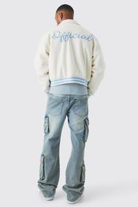 High Quality Wool Varsity Bomber <b>Jacket</b> Custom Embroidery Chenille <b>Patches</b> Plus Size Streetwear for College Baseball Winter - Product Image 2