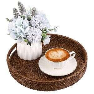 Plateau de service naturel élégant en rotin fait à la main pour la décoration de la maison et l'utilisation de cadeaux - Product Image 6