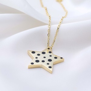 จี้รูปดาวเคลือบสีดำ ดีไซน์สวยงาม งานฝีมือตุรกี ขายส่ง เครื่องประดับเงินแท้ 925 - Product Image 2