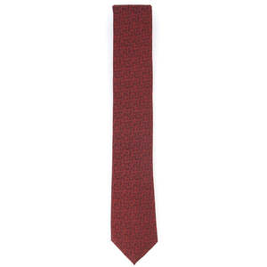 Cravatta Alfani da uomo, taglia normale, slim, fantasia geometrica, accessorio formale rosso per abito - Product Image 1
