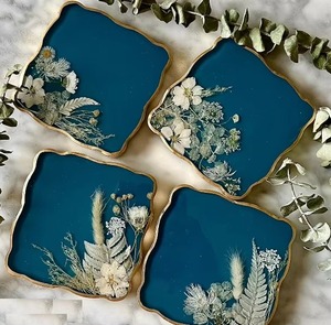 Sous-verre décoratif unique en résine rose de luxe pour les cadeaux de fête de mariage et la belle décoration intérieure - Product Image 6