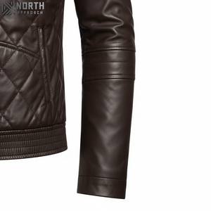 Chaqueta de cuero de alta calidad precio al por mayor cómodo diseño Oem nuevo diseño Casual Wear cantidad Racer Bomber Jacket personalizado - Product Image 3