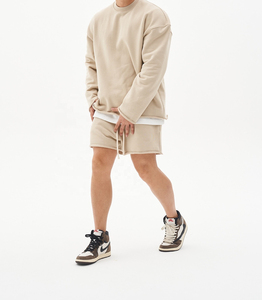 Costume de jogging avec logo personnalisé pull de sport Streetwear pull sweat-shirt deux pièces short et ensemble de survêtement pour hommes survêtement - Product Image 6