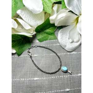 George Rios Vintage <b>Beaded</b> <b>Bracelet</b> for Children Golden Hill Sterling Silver Tassel Heart Butterfly Motif Featuring Pearl Main - Product Image 2