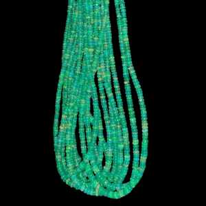 Perles Rondelle Lisse Opale Éthiopienne Verte 3-5mm Pierre Précieuse Welo Naturelle AAA Perles Lâches En Gros pour Bijoux Collier Bracelet - Product Image 2