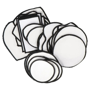 30 pièces patchs brodés blanc noir imperméable couleurs badges vierges patch pour sublimation dentelle décoration 3D principalement en caoutchouc - Product Image 2