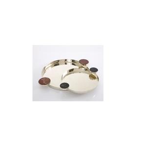 Plateau à chocolat en métal artisanal et écologique, élégant, avec bords lisses et design royal, pour la présentation de desserts dans un intérieur moderne - Product Image 1