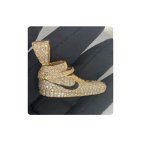 Pendentif personnalisé de style hip-hop en or jaune 14 carats avec émail noir, 7,21 carats de diamants naturels taille brillant SI certifiés IGI