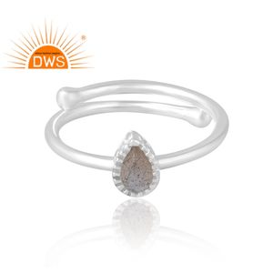 Anillo de piedras preciosas de labradorita Natural de Plata de Ley 925, joyería personalizada para mujer, regalo para ella - Product Image 3