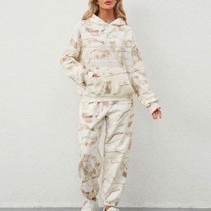 Survêtement imprimé à la mode tenue confortable et élégante pour un usage quotidien survêtement imprimé deux pièces correspondant haut et bas ensemble - Product Image 2
