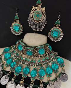 Ensemble afghan en acier inoxydable attrayant pour femmes, strass en cristal, fait à la main, tendance, ethnique, classique, artistique, mariages, fêtes - Product Image 4