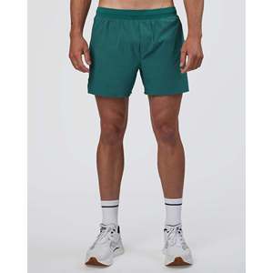 <b>Hybrid</b> Lined 5 Golf <b>Shorts</b>-Transformative Teal Polyester Woven Chino with Elastic Waist and Drawstring - Product Image 1