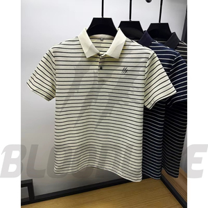Camisa de Manga Corta para Hombre Bloodline, Color Sólido, Tejido de Algodón Transpirable, Estampado Digital, Corte Regular Formal, Azul Marino - Product Image 3