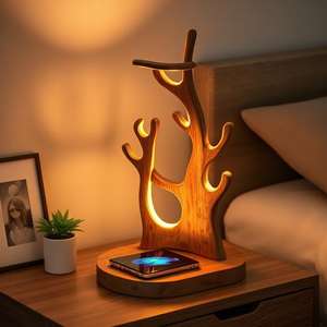 งานฝีมือไม้กล่องโคมไฟผนังป้ายสำหรับการตกแต่ง - Product Image 3