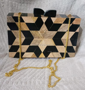 Artesanías de lujo 100% bolso de mano de madera Natural moda elevar patrones únicos pulido a mano para fiestas de boda - Product Image 5