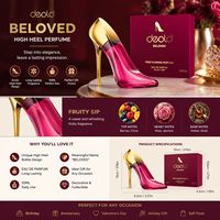 Deold Beloved Pink Transparent High Heel Perfume Eau de Parfum Frutal Dulce 50ml Caja de Regalo