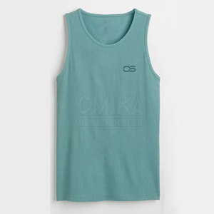 เสื้อกล้ามออกกำลังกายลายตาข่ายสำหรับผู้ชายผ้าคอตตอนลำลองแห้งเร็วระบายอากาศได้ดีผ้าถักนิตติ้งพิมพ์ลายคุณสมบัติที่ดีที่สุด - Product Image 1