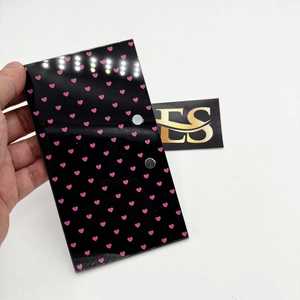 Tuile à cils noire avec cœur rose, logo personnalisé, impression, tuile à cils en acrylique, instruments de beauté professionnels, tuiles à cils - Product Image 2