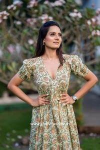 Indien main bloc imprimé coton robe nouvelle tendance décontracté été porter Style doux taille naturelle écologique saint valentin - Product Image 3