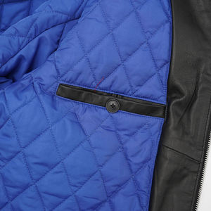 Personnalisé 100% peau de mouton peau de vache pour hommes formel moto veste en cuir de haute qualité vêtements chauds d'hiver avec Logo avant Position - Product Image 2