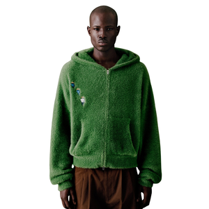 Sudadera con Capucha de Exploradores, Tejido de Punto Peludo, Bordada, con Cierre Frontal, Diseño de Hilo Texturizado Suave, 100% Poliéster Premium, Ropa de Invierno, Cómoda e Informal - Product Image 4