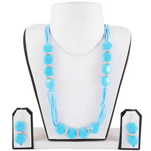 Nuevo Conjunto de Collar Clásico Azul con Cuentas de Resina y Acentos Únicos de Diamantes de Imitación, Collar Multicapa, la Mejor Joyería para Fiestas de Mujer - Product Image 2