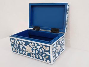 Caja de madera con incrustaciones de hueso indio en muchos colores en la fabricación de caja de almacenamiento de caja de joyería de hueso de cuerno a bajo precio por HF CRAFTS - Product Image 4