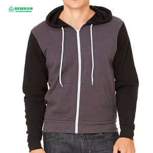 Sweat à capuche zippé pour homme de haute qualité, 100% coton molletonné/éponge française, respirant, séchage rapide, faible MOQ, mode hiver - Product Image 4