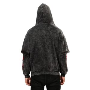 2025 Hot <b>Sale</b> Factory Direct <b>Sale</b> Men Acid <b>Wash</b> 100% Cotton Hoodies Custom Logo Solid Acid <b>Wash</b> Hoodies <b>For</b> Men - Product Image 4