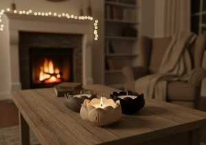 Vela de Cera de Parafina en Frasco de Vidrio Cerámico con Diseño de Loto Indio, con Caja de Marca Personalizada, Venta al por Mayor de Pascua de un Fabricante Indio - Product Image 5