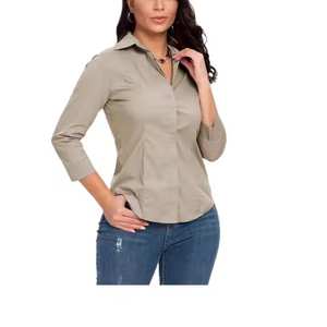 Nueva moda informal de primavera para mujer, camisas Oxford de manga larga con cuello vuelto, estampado a rayas de punto para oficina de negocios, ropa Formal - Product Image 3