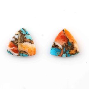 ส่วนประกอบทองแดงเปลือกหอยนางรมหนามธรรมชาติเรียบล้านล้าน12มม. พลอยสีเทอร์ควอยซ์แบบหลวมสำหรับทำเครื่องประดับ - Product Image 3