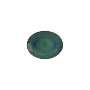 Plato Ovalado de Porcelana Verde de 25 cm, Estilo Wabi-Sabi, Marca Bonna Mar Moove, para Servir y Presentar en Fiestas - Product Image 1