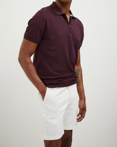 เสื้อโปโลสำหรับผู้ชายแบบลำลองมีซิปผ้าคอตตอนเนื้อนุ่มระบายอากาศได้ดีเข้ารูปแบบ100% - Product Image 5