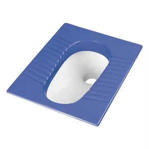 Nouveau bleu Double porcelaine accroupie WC casserole en céramique salle de bain sanitaire haute profondeur carré thaïlande conception - Product Image 4