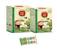 Hucafood Premium 4 en 1 Coco Sabor vietnamita Café instantáneo Fruta Azúcar Infundido Cappuccino instantáneo Caja de polvo Vietnam