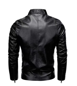 Blouson Bomber d'Hiver pour Homme en Cuir de Poisson Véritable Premium, Coupe Slim, Col Montant, Imperméable, Logo Avant - Product Image 4