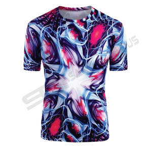 Camisetas de sublimación impresas personalizadas de alta calidad con logotipo personalizado y tamaño de manga corta con impresión de nuevo diseño para hombres - Product Image 1