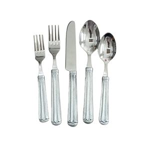 Precio directo de fábrica de acero inoxidable de excelente calidad, Plata pulida con mango de aluminio, juego de cubiertos - Product Image 1