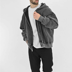 Sudadera con Capucha para Hombre, Lavado Ácido, 100% Algodón, Mezcla de Algodón Básico, Servicio OEM con MOQ Bajo - Product Image 6