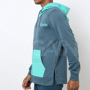Vente en ligne de sweats à capuche en molleton de coton mélangé respirant et écologique, à fermeture éclair, surdimensionnés, épais, personnalisés, pour hommes adultes, pour l'hiver - Product Image 2