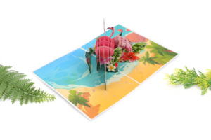 Cartes d'animaux en papier 3d d'artisanat de couleur rose Cartes de voeux pour des occasions de haute qualité Personnaliser la commande - Product Image 5