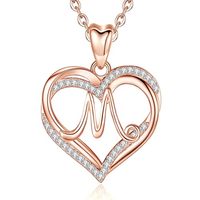Collar de Moda - Collar de Cobre con Inicial y Colgante de Corazón Calado, un Elegante Accesorio para Mujer
