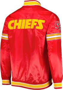 TITLISTS Kansas City Chiefs Rouge le Pick & Roll Sublimé Satin Varsity Vestes - Product Image 3