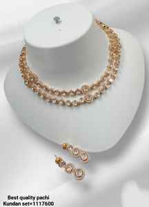 INDIAN TRADITIONAL and FASHIONABLE COPPER <b>JEWELLERY</b> BRIDAL WEDDING <b>JEWELLERY</b> <b>SET</b> for WOMEN EARRINGS and NECKLACE <b>SET</b> - Product Image 5