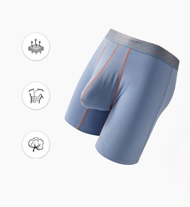 Sous-vêtements boxy pour homme, caleçons contrastés, coton respirant, motif de dessin animé, absorption de la transpiration, taille mi-haute, poche convexe en U, boxer - Product Image 1