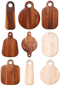 Planche à découper en bois d'acacia de qualité supérieure Pagaie de service en bois durable avec poignée pour planche à fromage et blocs à découper - Product Image 4