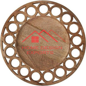 Plaque de chargeur faite à la main en bois de texture pour la maison Hôtel Servir des aliments Utiliser la plaque de chargeur au taux de gros à bas quantité minimale de commande - Product Image 6