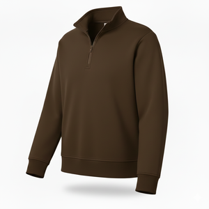 Sweat-shirt personnalisé à col montant, demi-zip, unisexe, simple, sweat-shirt uni, vêtements de rue pour hommes, thermique, 100% coton, sweat-shirts pour hommes - Product Image 3