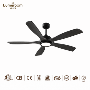 Ventilador de Techo de Madera Sólida de 60 Pulgadas con Luz, Montaje en Techo, Motor DC Silencioso, Control Remoto, para Sala de Estar y Dormitorio, Disponible en EE. UU., Color Negro - Product Image 5